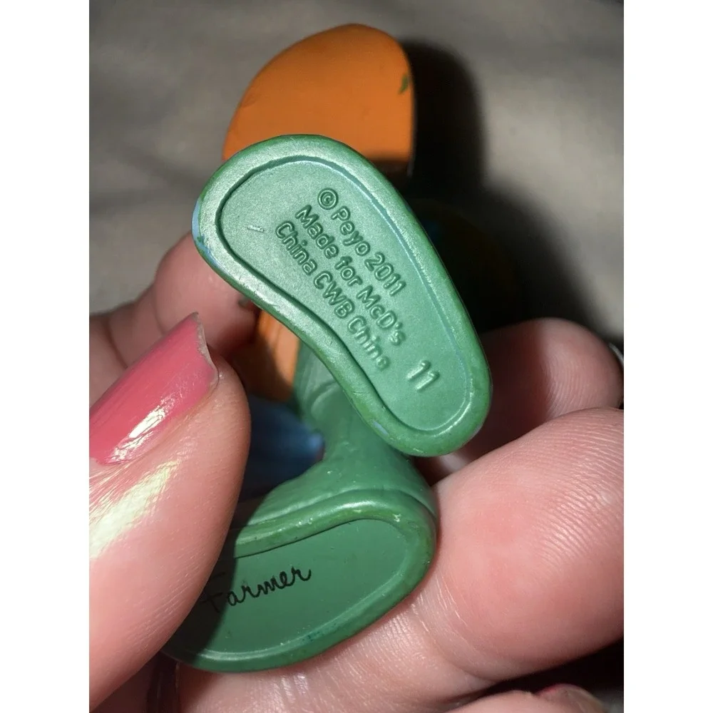 Lot 3 Smurfs 2013 McDonalds Happy Meal Toy Clumsy Smooth Farmer Miniature PVC